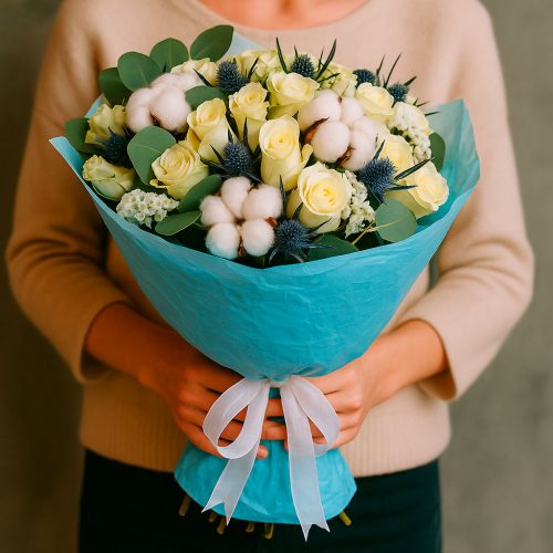 Букет цветов «Кремовый танец»